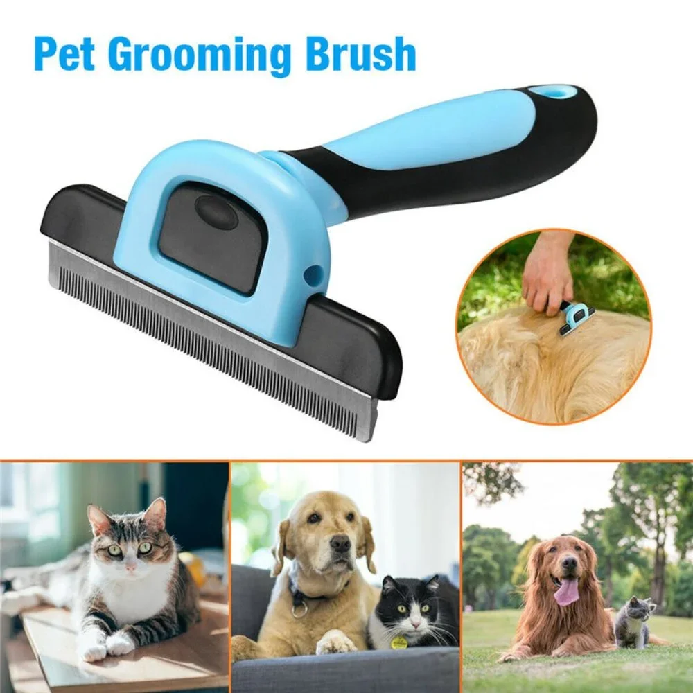 🐾 Professional Pet Deshedding Tool ✨ Dog & Cat Grooming Brush Fur Remover